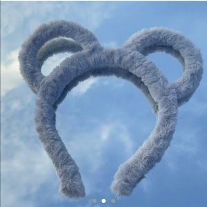 light gray fuzzy soft ears headband